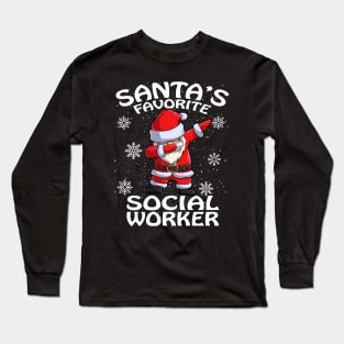 Santas Favorite Social Worker Christmas Long Sleeve T-Shirt